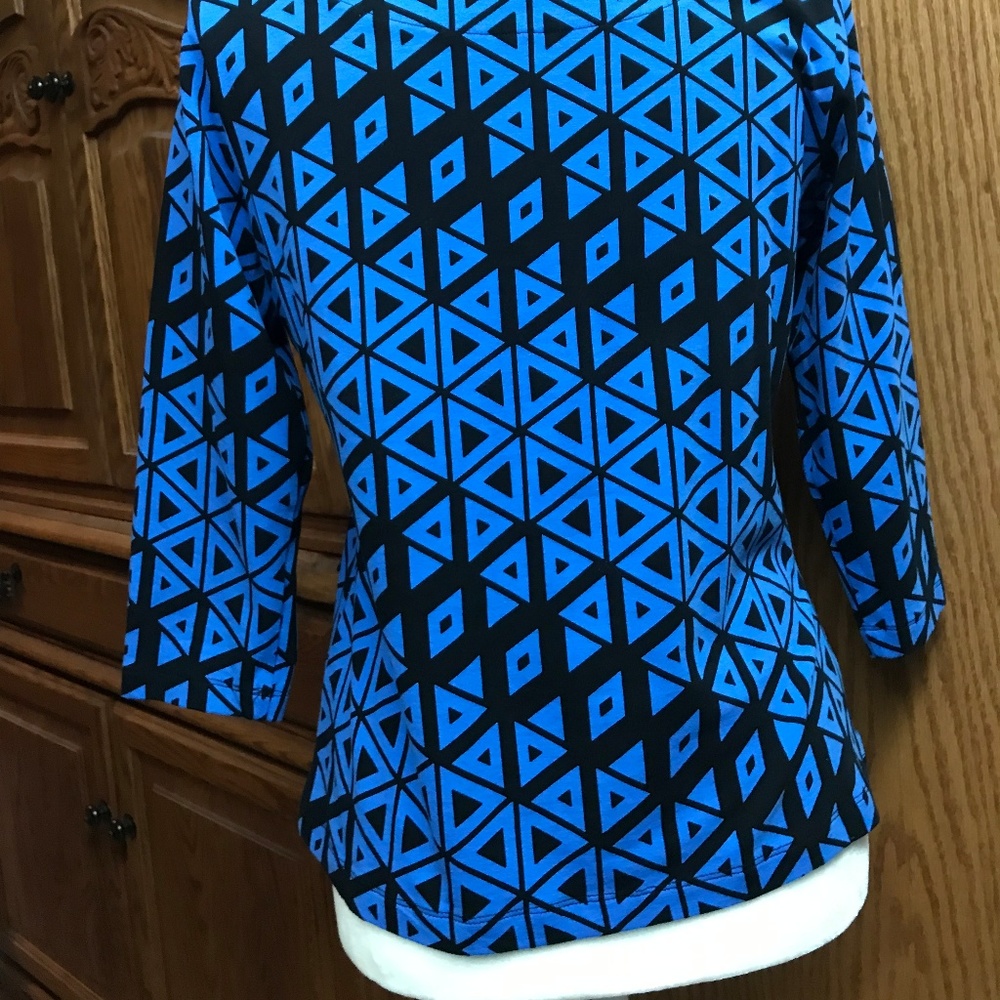 Ruby Rd. NWOT Petite Small Beaded Diagonal Diamond Top - Picture 5 of 6